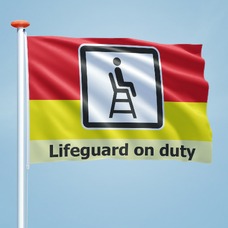 Warning flag Lifeguard on duty