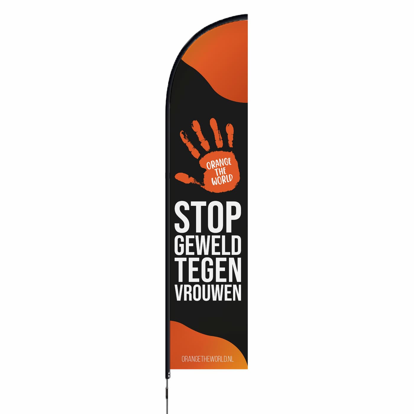 Orange the World Beach Flag M - black