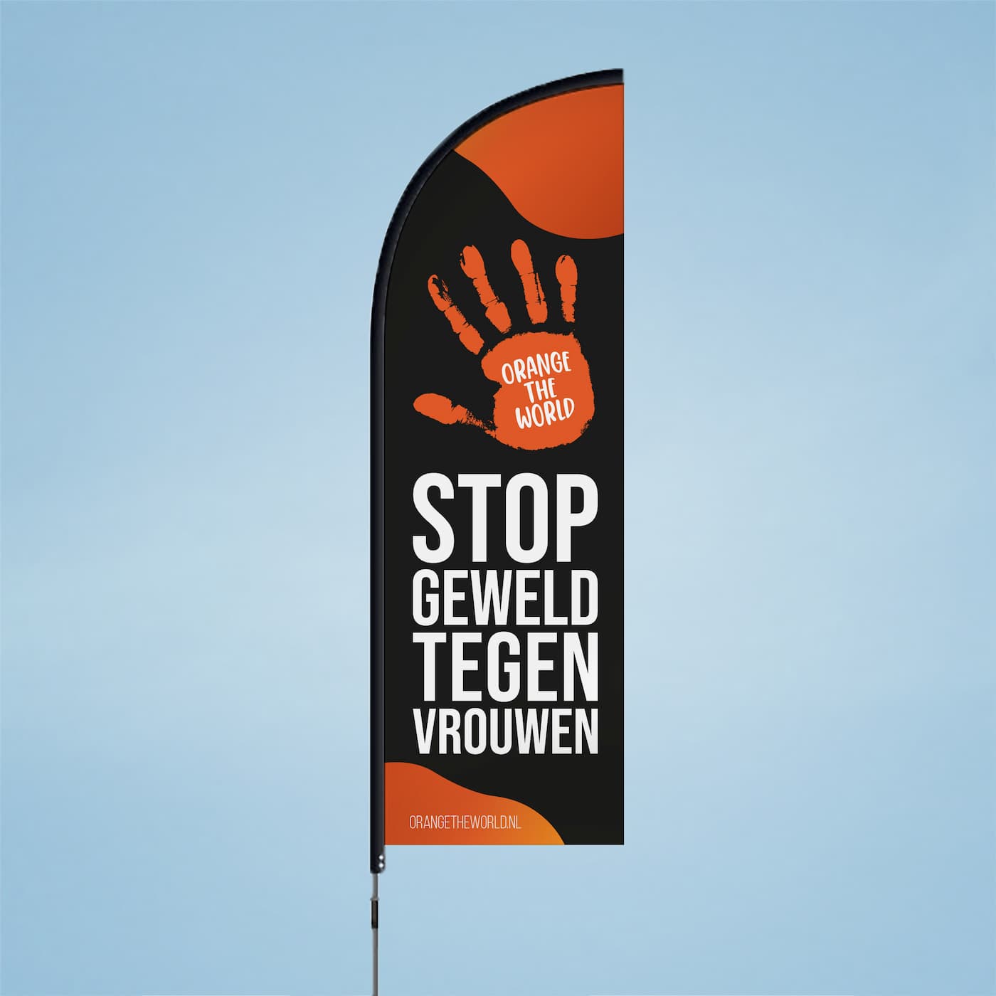 Orange the World Beach Flag S - black