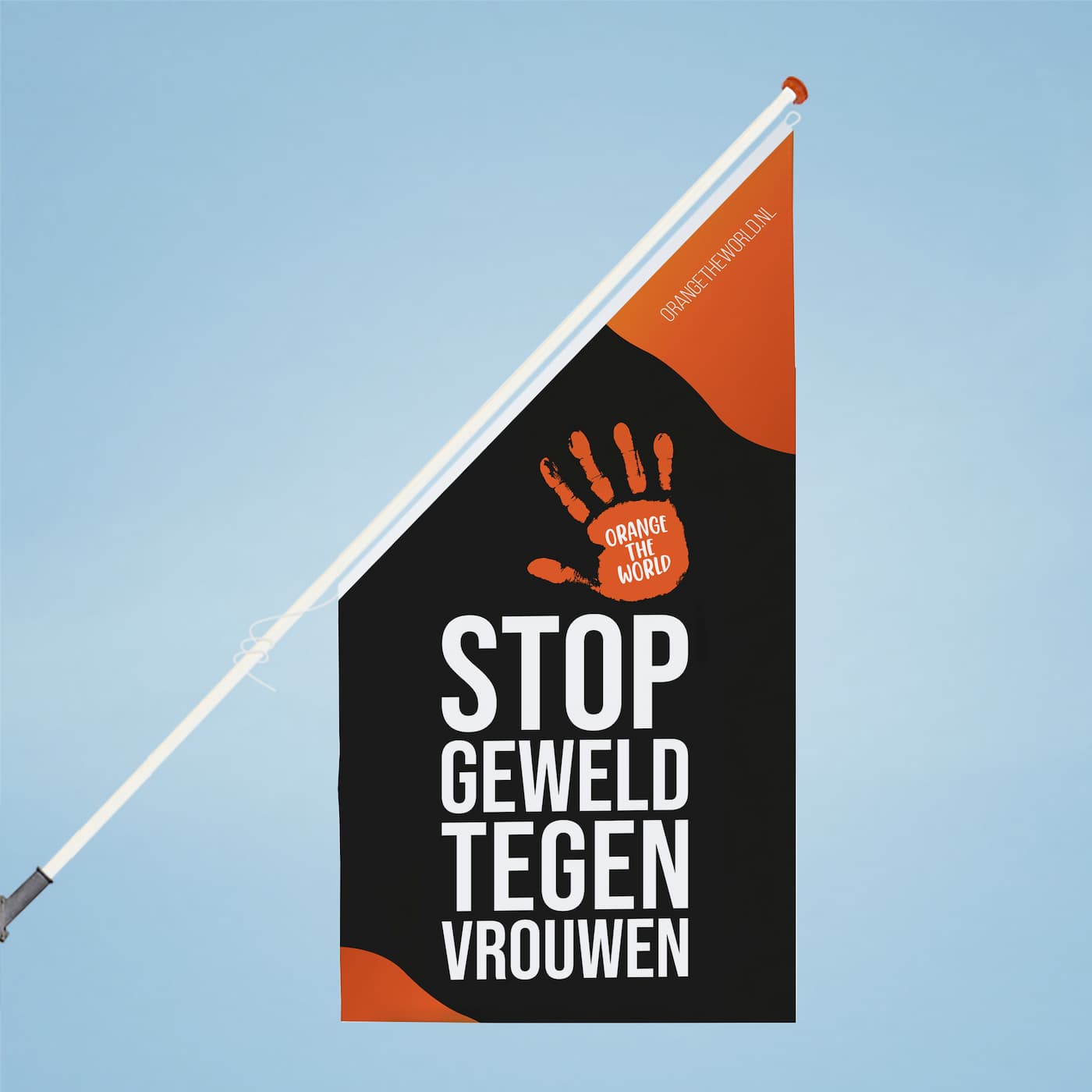 Orange the World kiosk flag - black