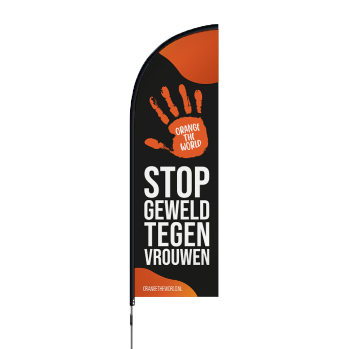 Orange the World Beach Flag S - black