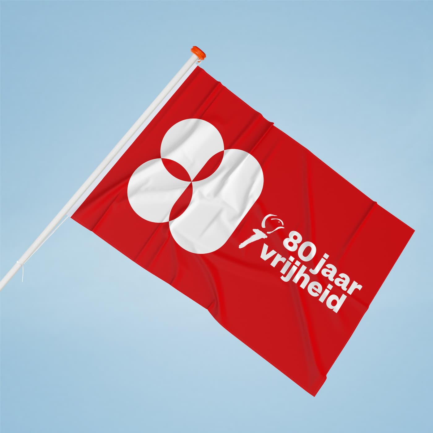 Freedom flag 80 years red