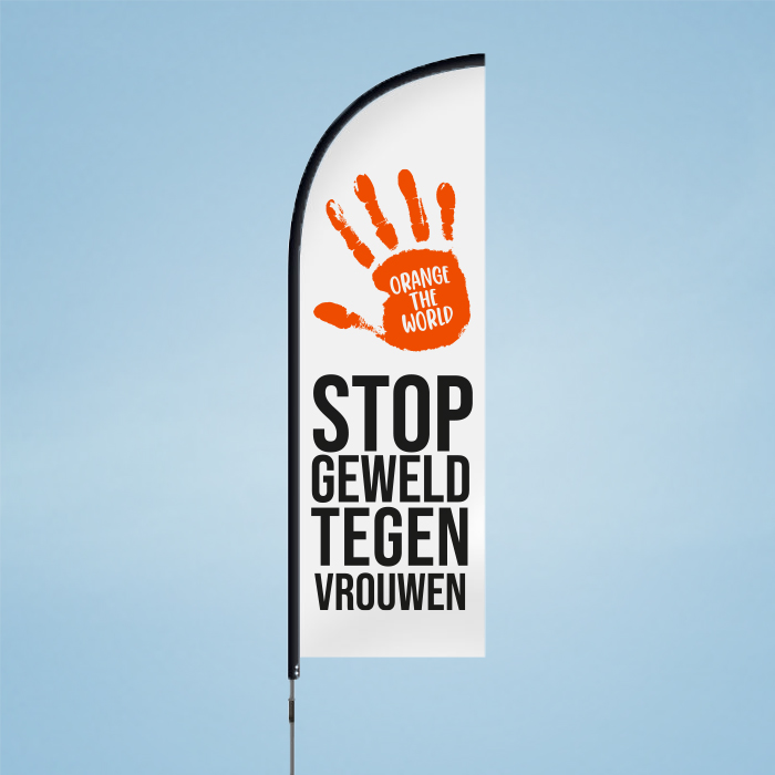 Orange the World Beach Flag - white