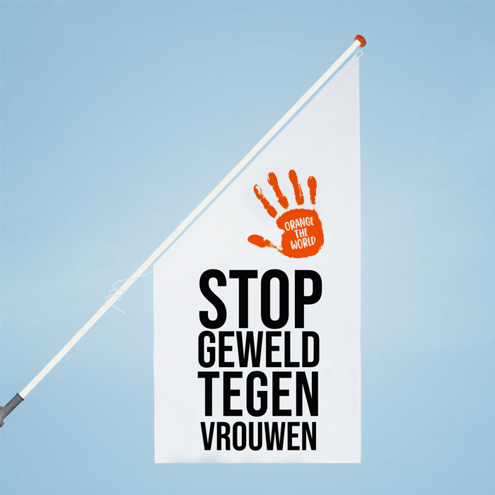 Orange the World kiosk flag - white