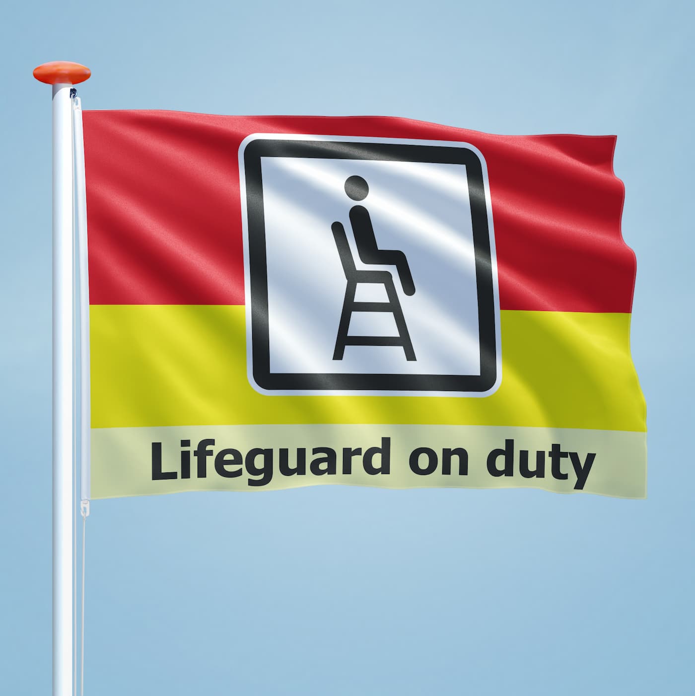 Warning flag Lifeguard on duty